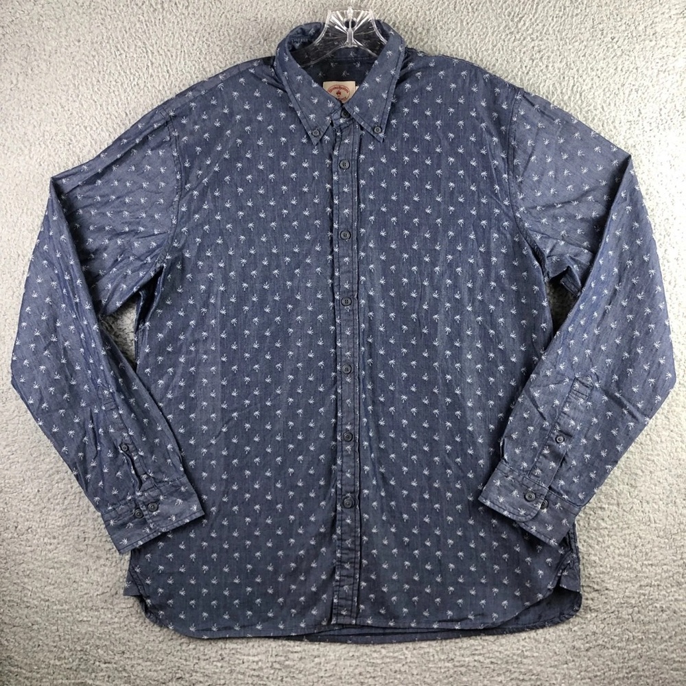 Brooks Brothers Red Fleece Chambray Shirt with Palm Tree Pattern